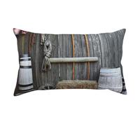 Rural House Pattern Double-Sided Print Pillowcase Soft Skin-Polyester Friendly Fabric With Hidden Zipper Standard Size 50 X 90 Cm