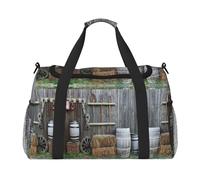 Rural House Travel Duffel Bag for Women Men,Print Polyester Tote Hand Luggage Bag with Shoulder Strap