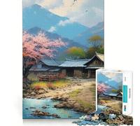 Rural Japanese Landscape 1000 Pieces Jigsaw Puzzles for Adults Memory Gain Calm Mind Design Assembly Creative Gift (38x26cm)