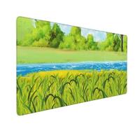 Rural Landscape Office Mouse Pad (800x300x2mm) | Machine-Washable Non-Slip Rubber Base for Daily Use