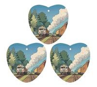 Rural Locomotive Smoking Railway Car Air Freshener, 3 Pcs Love form Hanging Air Freshener Cards, Long Lasting Fragrance Scented Cards for Car, Home, Office White-style
