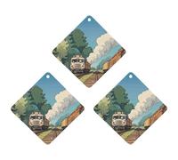 Rural Locomotive Smoking Railway Car Air Freshener, 3 Pcs Rhombus Hanging Air Freshener Cards, Long Lasting Fragrance Scented Cards for Car, Home, Office White-style