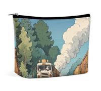 Rural Locomotive Smoking Railway Makeup Bag for Women Portable Cosmetic Waterproof Pouch Aesthetic Handheld Travel Work