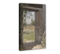 Rural Open Doorway Landscape Painting Canvas Poster Wall Art Decor Print Picture Paintings for Living Room Bedroom Decoration 24x36inch(60x90cm)