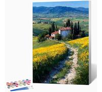 Rural Paint by Numbers for Adults, Landscape Adult Paint by Numbers Canvas Kits, Hobbies for Adults Women, DIY Color Oil Painting Acrylic Painting for Beginners, Gifts, Decor 24x32 inch -WX251098