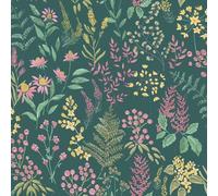 Holden Decor Floral Sprig Wallpaper 10m x 53cm Teal/Pink