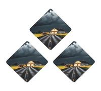 Rural Roads Car Air Freshener, 3 Pcs Rhombus Hanging Air Freshener Cards, Long Lasting Fragrance Scented Cards for Car, Home, Office White-style