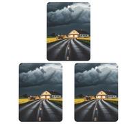 Rural Roads Car Air Freshener, 3 Pcs Square Hanging Air Freshener Cards, Long Lasting Fragrance Scented Cards for Car, Home, Office Black-style