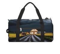 Rural Roads Gym Bag for Men Women, Waterproof Gym Tote Bags, Large Duffel Bag for Travel Workout