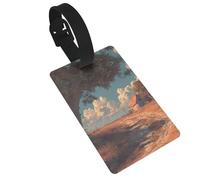 Rural Scenery Print 5pcs Luggage Tags for Suitcases,Cute Suitcase Tag Identifiers for Baggage Tag for Cruise Airport Travel PVC