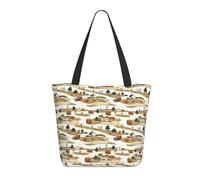 Rural Scenery Print Tote Bag for Women, Large Shoulder Tote Bag with Zipper, Handbags for Work Travel