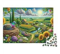 Rural Serenity with Nesting Birds Jigsaw Puzzles Puzzle for Adults Kids. 1000 Pieces Great Gifts Challenge Toy Educational Games Home Decoration for Adults& Kids Age 14 Years Up 70x50cm/1000pcs