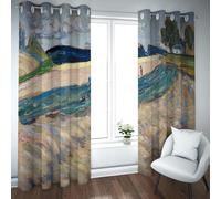 Rural Style Curtains Landscape with Yellow Field Famous Painting Prints Blackout Window Treatment Bedroom Livingroom Thermal Curtain W42xL84in 2 Panels