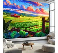 Rural Style Photo Wallpaper Wall Mural - High-Resolution Print, 400 x 280 cm Premium Non-Woven Fabric, Easy to Install Photo Wallpaper Farm Vegetable Patch Barn for Home Décor