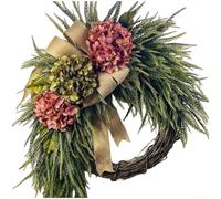 Rural Theme Floral Garland 40cm Plastic Hanging Wreath(C)