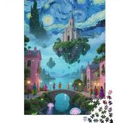 Rural Town 1000 Piece Jigsaws Challenging Game Challenge Toy Pastoral Scenery Home Decoration Fit Families for Adults And Children 1000pcs (75x50cm)