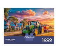 Rural Tractor Scene 1000 Pc Eco-friendly Cardboard Vintage Farm Landscape Style Standard Jigsaw Puzzle for Adults Mind Relaxation for Office Leisure 70x50cm/1000pcs