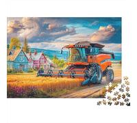 Rural Tractor Scene 1000 Pcs Rural Farm Scene Styledurable Plastic Puzzle for Grandparents Smooth Finish Precision Cut Gift Easy to Assemble 38x26cm/1000pcs