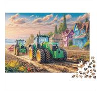 Rural Tractor Scene 1000 Pcs Rural Landscape Art Styledurable Plastic Puzzle for Grandparents Smooth Finish Precision Cut Gift Easy to Assemble 52x38cm/1000pcs