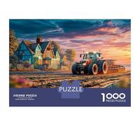 Rural Tractor Scene 1000 Pcs Thick Cardboard Vintage Farm Landscape Style Modern Jigsaw Puzzle Senior Enthusiasts Cognitive Development Gifting Thoughtful Gift 38x26cm/1000pcs