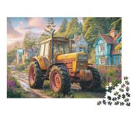 Rural Tractor Scene 1000 Pcs Vintage Farm Art Styledurable Plastic Puzzle for Grandparents Smooth Finish Precision Cut Gift Easy to Assemble 52x38cm/1000pcs