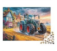Rural Tractor Scene 1000 Piece Eco-friendly Material Vintage Farm Landscape Style Puzzles for Seniors Easy Grip Pieces Gift for Her Full-size Poster Included Anti-glare 70x50cm/1000pcs