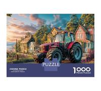 Rural Tractor Scene 1000 Piece Extra Thick Cardboard Jigsaw Puzzle for Adults And Kids Age 12,Vintage Farm Vehicle Style,Fun Present Activity Home Decor Great Gift Idea 52x38cm/1000pcs