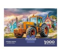 Rural Tractor Scene 1000 Piece Extra Thick Cardboard Jigsaw Puzzle for Adults And Kids，Vintage Farm Vehicle Art，Ultra Difficult Brain Training Puzzle 52x38cm/1000pcs