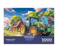 Rural Tractor Scene 1000 Piece Jigsaw Puzzle - Cartoon Farm Landscape Thoughtful Gift for Seniors - Quality Paper Board 52x38cm/1000pcs