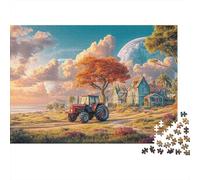 Rural Tractor Scene 1000 Piece Jigsaw Puzzle Concentration Training Fantasy Landscape Art Holiday Puzzle Activity Family Game Night Made in UK 100% Recycled 38x26cm/1000pcs