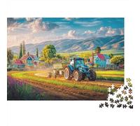 Rural Tractor Scene 1000 Piece Jigsaw Puzzle Concentration Training Modern Agricultural Scene Indoor Leisure Puzzle Premium Cardboard 70x50cm/1000pcs