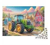 Rural Tractor Scene 1000 Piece Jigsaw Puzzle for Adults Cartoon Village Landscape Brainteasing Jigsaws Educational Games Creativity & Gift Giving 38x26cm/1000pcs