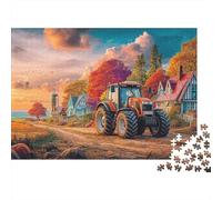Rural Tractor Scene 1000-Piece Jigsaw Puzzle Rural Farm Landscape Style Classic Jigsaw Puzzles for All Ages 52x38cm/1000pcs
