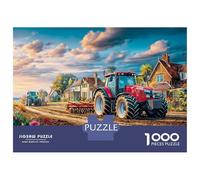 Rural Tractor Scene 1000 Piece Jigsaw Puzzles for Adults Featuring Artistic Design Centenary Jigsaws Vintage Farm Landscape Art As Dementia Friendly Activities for Concentration Games 52x38cm/1000pcs