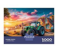 Rural Tractor Scene 1000 Piece Jigsaws Featuring Artistic Design Personalised Jigsaws Vintage Countryside Painting That Are Impossible Hard Difficult Challenging for Home Decor 70x50cm/1000pcs