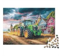 Rural Tractor Scene 1000 Piece Jigsaws Vintage Farm Landscape Art Eco-Friendly Paper Puzzle for Relaxation, Concentration And Home Leisure Use 52x38cm/1000pcs