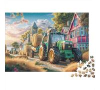 Rural Tractor Scene 1000 Piece Paperboard Jigsaw Puzzle Educational Brain Challenge for Kids Learning Vintage Farm Landscape Art Puzzle for Children Brain Training Beginners 70x50cm/1000pcs