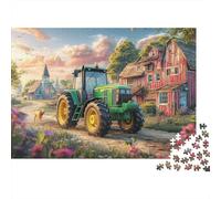 Rural Tractor Scene 1000 Piece Precise Interlocking Vintage Farm Landscape Jigsaw for Teens Digital Detox Frameable Puzzle Stay at Home Fun Limited Edition 70x50cm/1000pcs