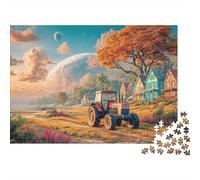 Rural Tractor Scene 1000 Piece Puzzles Beautiful View Fantasy Planet Landscape Wall Decoration Educational Game for Men And Women Challenging Jigsaw Jigsaw Puzzles for Adults 52x38cm/1000pcs