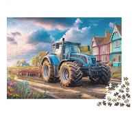 Rural Tractor Scene 1000 Piece Thick Cardboard Rural Countryside Illustration Jigsaw Puzzle Box Set for Adults Ultra Difficult 70x50cm/1000pcs