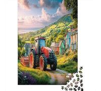 Rural Tractor Scene 1000 Piece Vibrant Countryside Illustrations Sturdy Cardboard Classic Jigsaw Puzzle for Adults Kids Hard Impossible Game Decompression Wall Decor 70x50cm/1000pcs