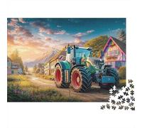 Rural Tractor Scene 1000 Piece Vintage Farm Landscape Styles Sturdy Cardboard Classic Jigsaw Puzzle for Adults Kids Hard Impossible Game Decompression Wall Decor 52x38cm/1000pcs