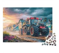 Rural Tractor Scene 1000 Pieces Jigsaw Puzzle for Kids Modern Farm Vehicle Style with Attention-Deficit Issues Challenging & Brainteasing 52x38cm/1000pcs