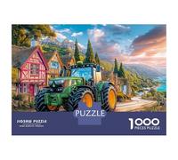 Rural Tractor Scene 1000 Pieces Jigsaw Puzzle Vintage Countryside Scene Premium Jigsaw Puzzle Extra-Thick Cardboard Jigsaw Puzzle Collector Mind Relaxation Office Break Travel 52x38cm/100