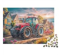 Rural Tractor Scene 1000 Pieces Rural Countryside Digital Art Premium Cardboard Jigsaw Puzzle for Adults Parent-child Interaction Senior Citizens Staycation Entertainment Limited Edition 38x26cm/1000p