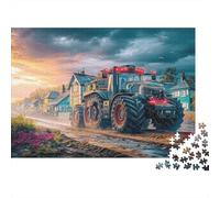 Rural Tractor Scene 1000 Pieces Sturdy Cardboard Modern Farm Vehicle Style Custom Jigsaw Puzzle Senior Jigsaw Enthusiasts Cognitive Development 38x26cm/1000pcs