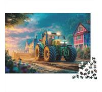 Rural Tractor Scene 1000 Pieces Thick Board Vintage Farm Landscape Style Puzzle Gifts for Adults Lettered Back Pieces Indoor Activity Premium Quality Zero-gap Fit 52x38cm/1000pcs