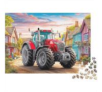 Rural Tractor Scene 1000 Pieces Vibrant Countryside Illustration Premium Puzzle Board Jigsaw Puzzle for Family Parent-child Interaction Team Building Social Activity Icebreaker 70x50cm/1000pcs