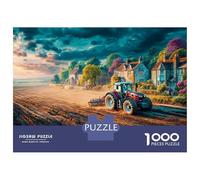 Rural Tractor Scene 1000 Pieces Vintage Countryside Scene Premium Cardboard Jigsaw Puzzle for Adults Parent-child Interaction Senior Citizens Staycation Entertainment Limited Edition 52x38cm/1000pcs
