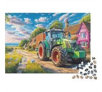 Rural Tractor Scene 1000 Vintage Countryside Painting Pieces Puzzle Extra Thick Cardboard Activity Great Collectors Ultra Difficult Gift Educational Game Decoration 52x38cm/1000pcs
